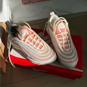 Nike Air Max 97 Coral and Beige Sneakers